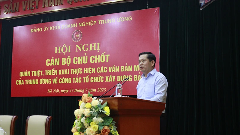 Đồng chí Nguyễn Long Hải phát biểu kết luận hội nghị.