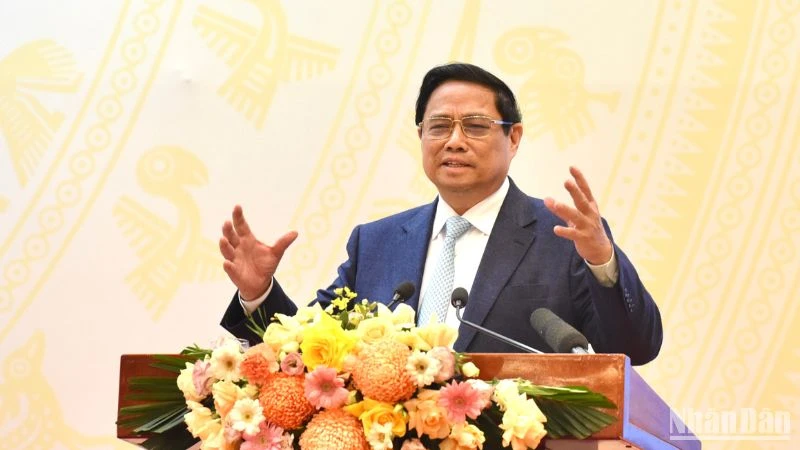 Thủ tướng Phạm Minh Chính dự và chỉ đạo Hội nghị, (Ảnh: TRẦN HẢI)