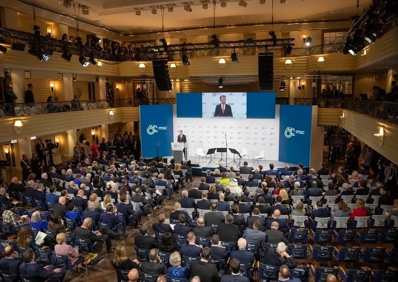 Chủ tịch Hội nghị An ninh Munich Christoph Heusgen phát biểu tại Hội nghị An ninh Munich lần thứ 60 ở Đức, ngày 16/2. Ảnh: TTXVN