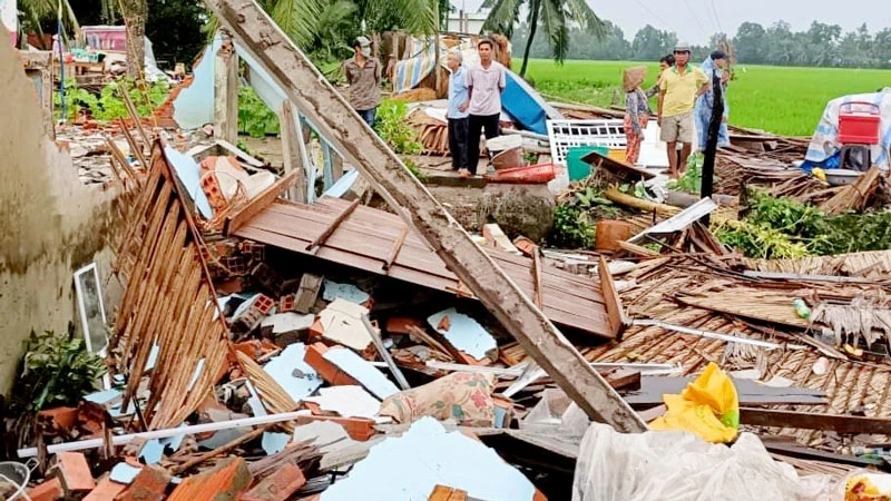 Ảnh hưởng bão số 2 gây nhiều thiệt hại ở Kiên Giang.