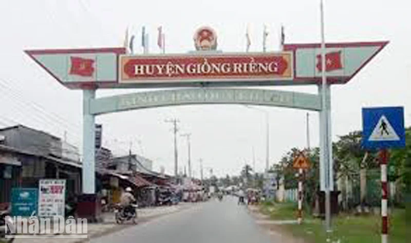 Huyện Giồng Riềng, tỉnh Kiên Giang. (Ảnh: Cổng thông tin điện tử tỉnh Kiên Giang)