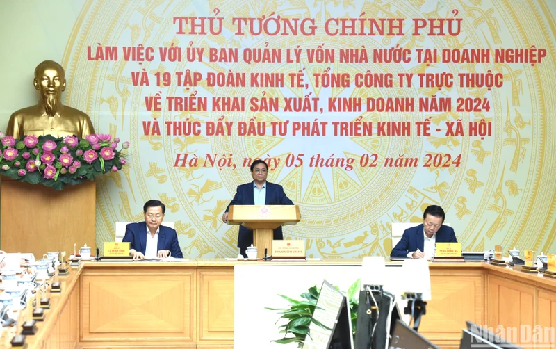 Thủ tướng Phạm Minh Chính dự và chủ trì hội nghị. Ảnh: TRẦN HẢI