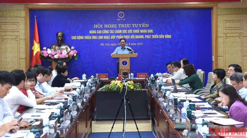 Thủ tướng Phạm Minh Chính phát biểu tại hội nghị. (Ảnh: Trần Hải)