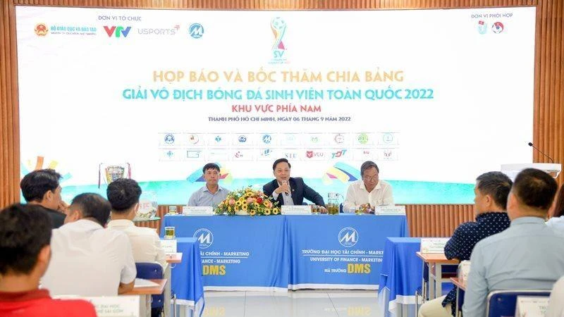 Ban Tổ chức Giải vô địch bóng đá sinh viên toàn quốc năm 2022-khu vực phía nam thông tin về thể lệ vòng loại. (Ảnh: BTC)