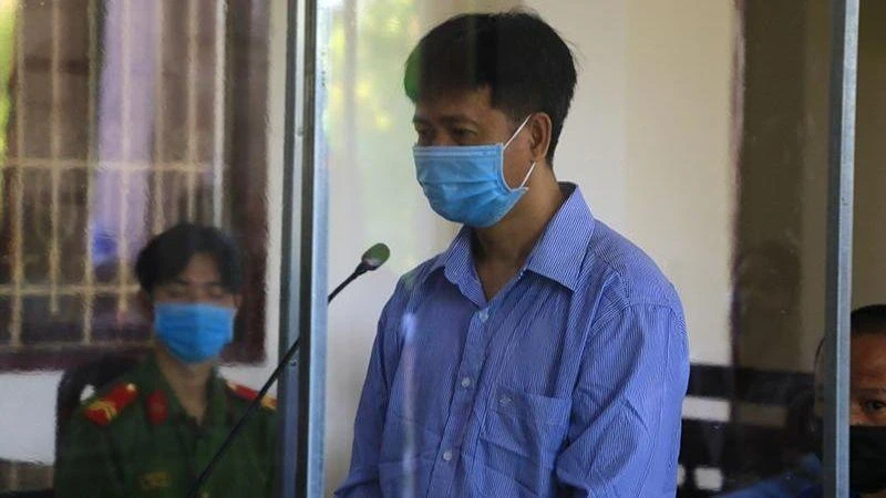 Bị cáo Nguyễn Trung Thành tại phiên xét xử.