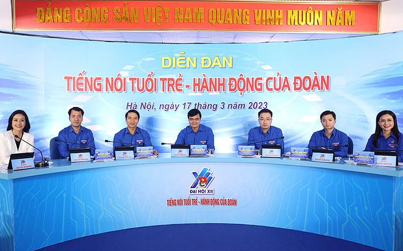 Các đồng chí trong Ban Bí thư Trung ương Đoàn tại Diễn đàn.