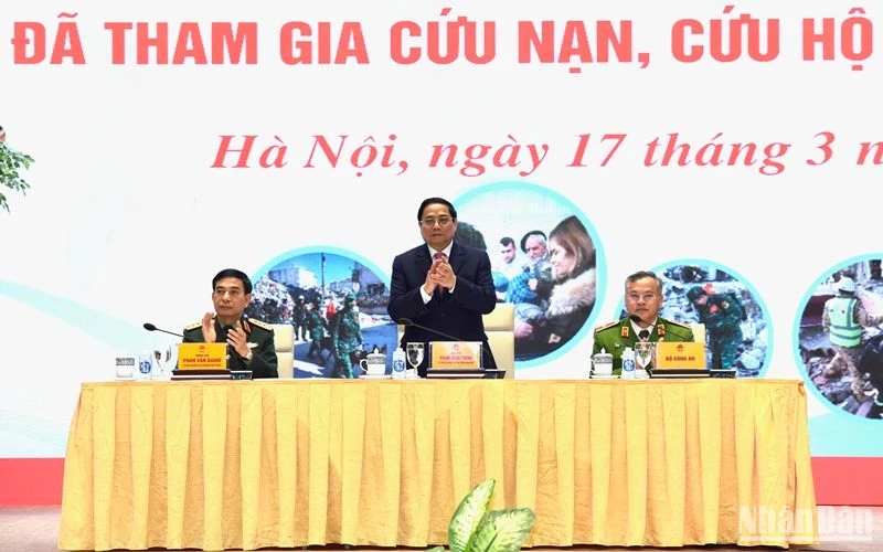 Thủ tướng Phạm Minh Chính dự và phát biểu tại buổi gặp mặt.