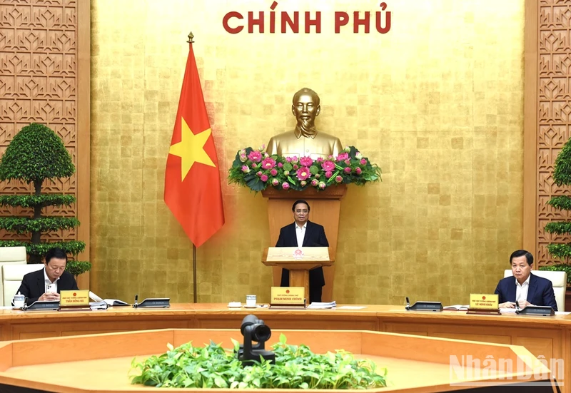 Thủ tướng Phạm Minh Chính chủ trì phiên họp Chính phủ chuyên đề về xây dựng pháp luật tháng 3.