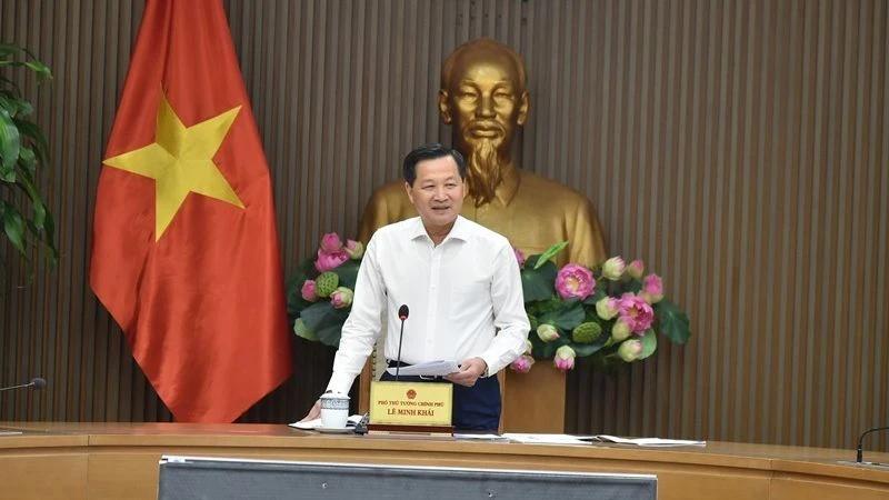 Phó Thủ tướng Lê Minh Khái đã chủ trì cuộc họp. (Ảnh: An Đăng)