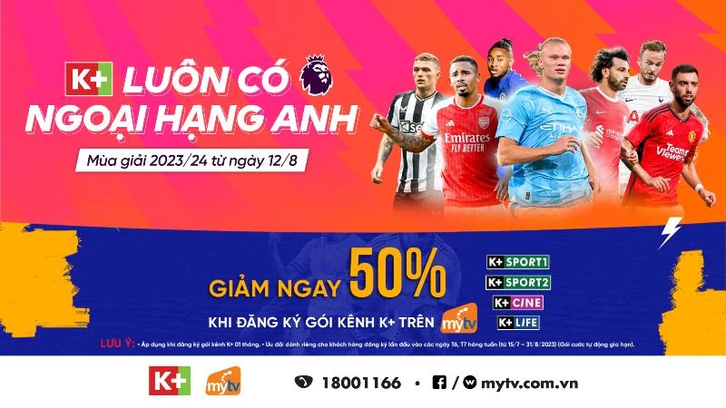 Khởi tranh Ngoại hạng Anh 2023/2024 - Xem trực tiếp và độc quyền gói kênh K+ truyền hình MyTV 