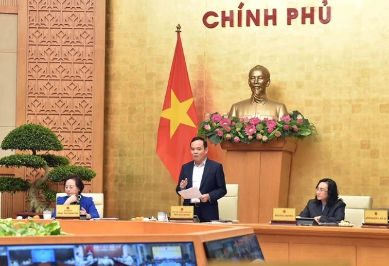 Phó Thủ tướng Trần Lưu Quang phát biểu ý kiến tại Hội nghị.