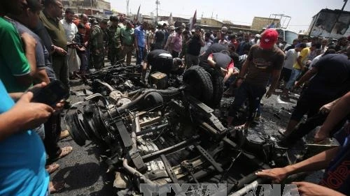 Hiện trường vụ đánh bom xe ở Sadr City, Iraq. (Ảnh tư liệu - minh họa: AFP/TTXVN)