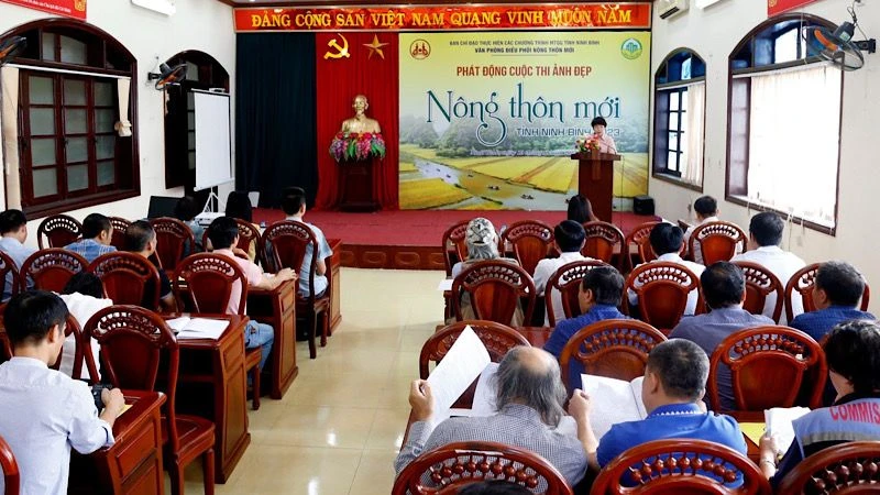 Quang cảnh phát động cuộc thi "Ảnh đẹp nông thôn mới Ninh Bình" năm 2023. (Ảnh: MINH ĐƯỜNG)