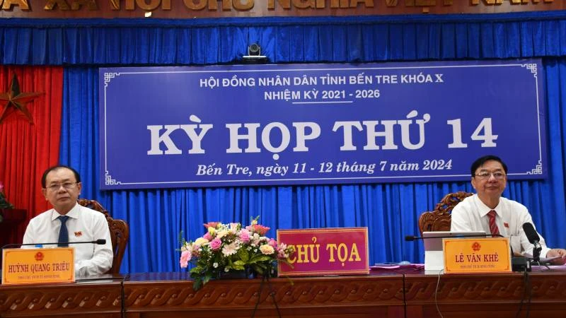 Hội đồng nhân dân tỉnh Bến Tre tổ chức kỳ họp thứ 14 thông qua 19 nghị quyết quan trọng phát triển kinh tế-xã hội. (Ảnh: HOÀNG TRUNG)