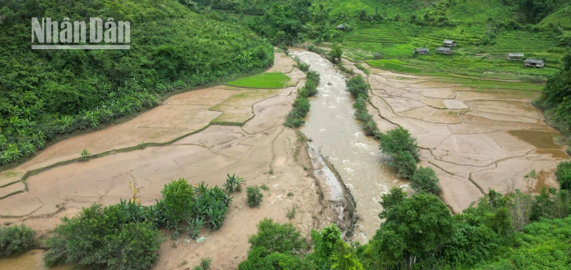 Khu vực người dân phản ánh bị ngập hoa màu tại bản Nà Nôm, xã Long Hẹ, huyện Thuận Châu là do thủy điện.