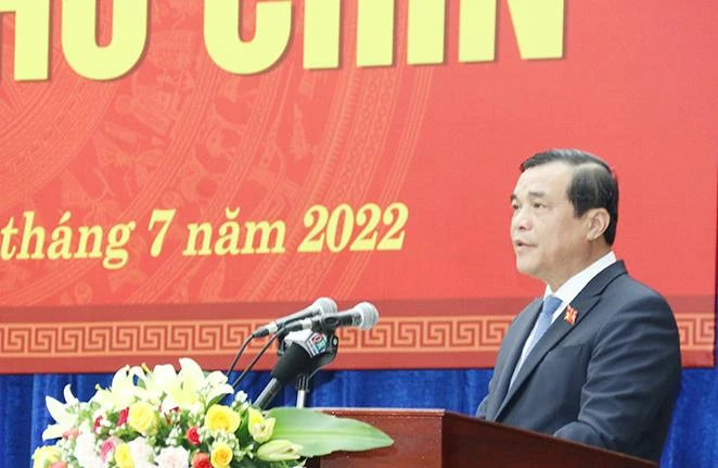 Đồng chí Phan Việt Cường phát biểu tại kỳ họp.