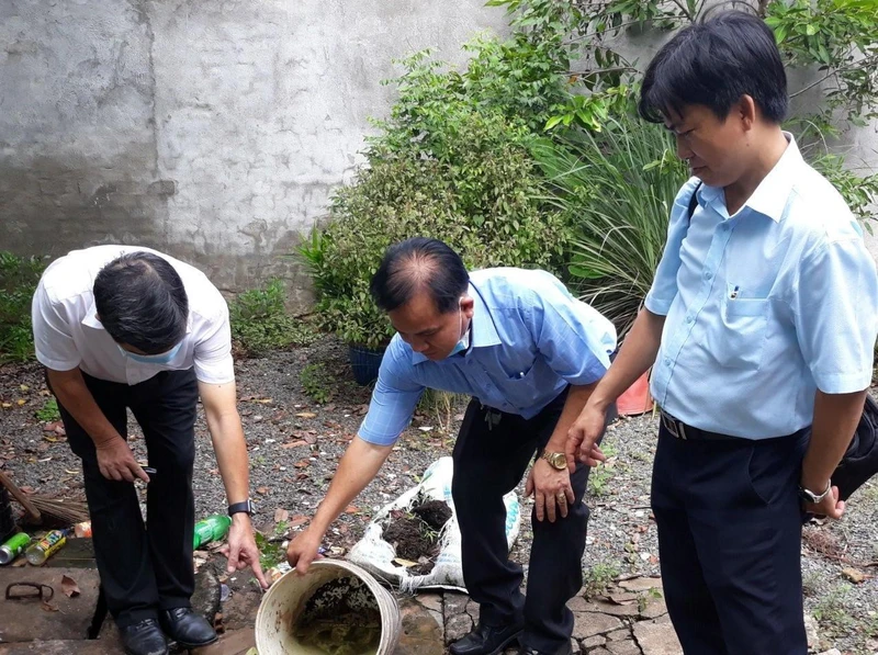 Kiểm tra công tác phòng, chống sốt xuất huyết tại huyện Trảng Bom, tỉnh Đồng Nai.