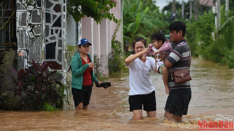 Nhiều nơi trên địa bàn phường Phước Tân, thành phố Biên Hòa, tỉnh Đồng Nai bị ngập trong ngày 7/9. 