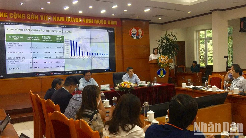Toàn cảnh Hội nghị triển khai xuất khẩu sầu riêng sang Trung Quốc.