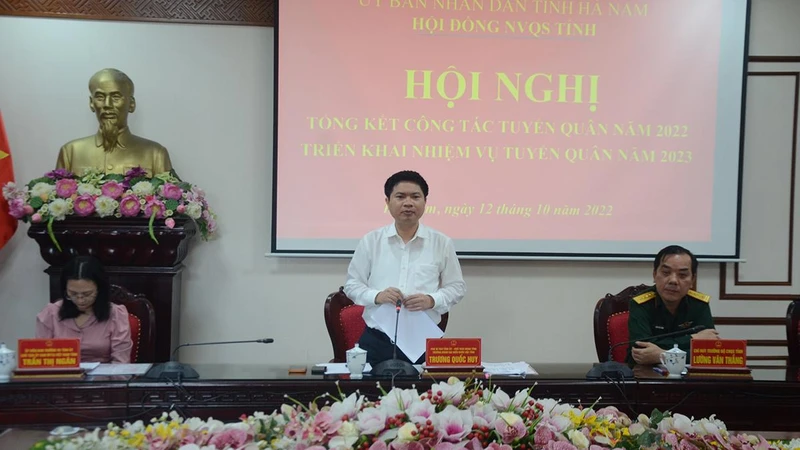 Đồng chí Trương Quốc Huy phát biểu tại hội nghị.