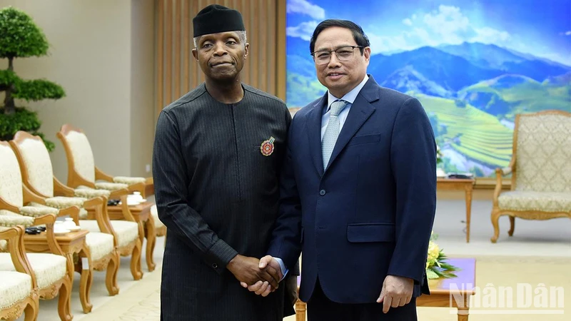 Thủ tướng Phạm Minh Chính tiếp Phó Tổng thống Nigeria Yemi Osinbajo thăm chính thức Việt Nam.