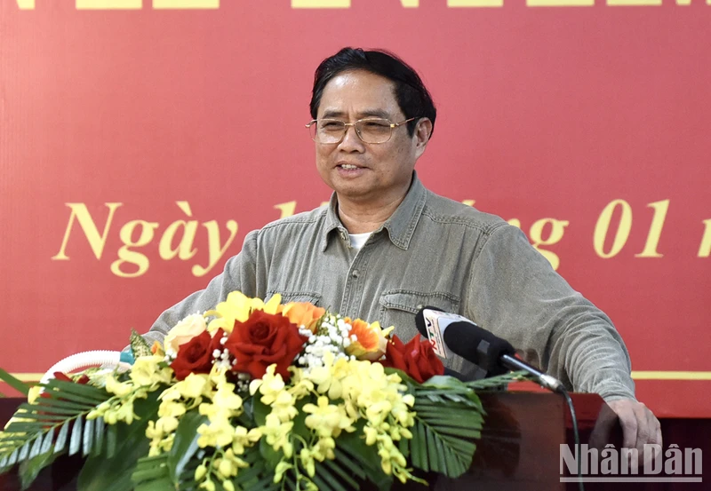 Thủ tướng Phạm Minh Chính phát biểu tại buổi làm việc.