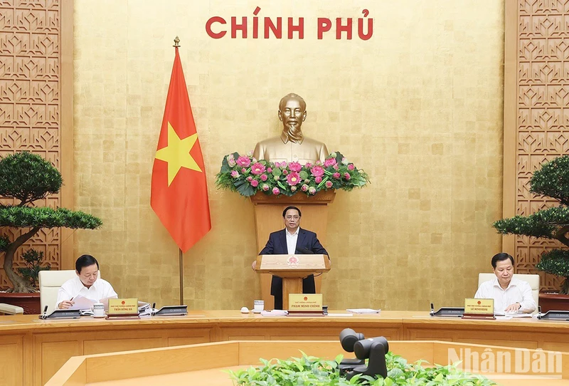 Thủ tướng Phạm Minh Chính chủ trì phiên họp Chính phủ thường kỳ tháng 4/2023.