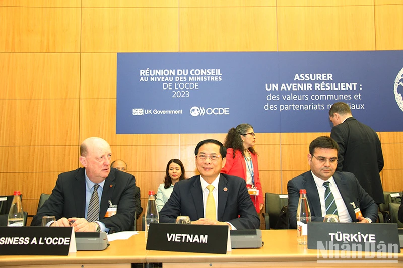 Bộ trưởng Ngoại giao Bùi Thanh Sơn tham dự Hội nghị Hội đồng Bộ trưởng OECD.