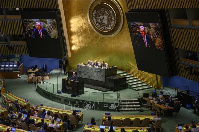 Một phiên họp của Đại hội đồng Liên hợp quốc ở New York, Mỹ. (Ảnh tư liệu: AFP/TTXVN)