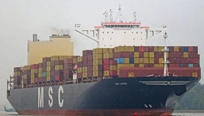 Tàu chở container MSC Aries. (Ảnh: IRNA/TTXVN)