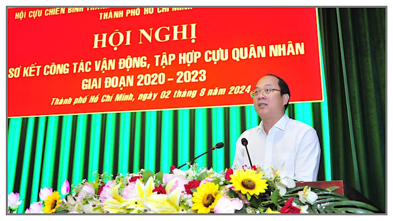 Đồng chí Nguyễn Hồ Hải, Phó Bí thư thường trực Thành ủy Thành phố Hồ Chí Minh phát biểu tại hội nghị.