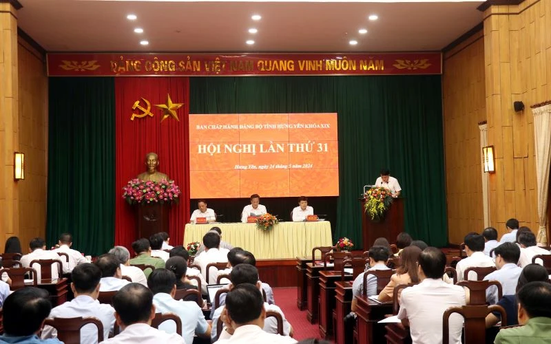 Ban Chấp hành Đảng bộ tỉnh Hưng Yên khóa 19, nhiệm kỳ 2020-2025 tổ chức Hội nghị lần thứ 31.
