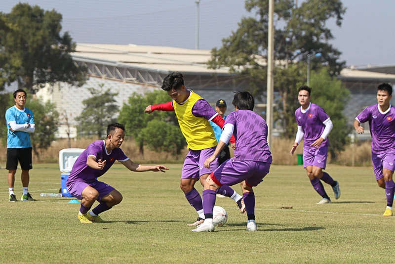 Đội tuyển Việt Nam tiếp tục tập trung tinh thần sau chiến thắng ra quân tại AFF Cup 2022. (Ảnh: VFF)