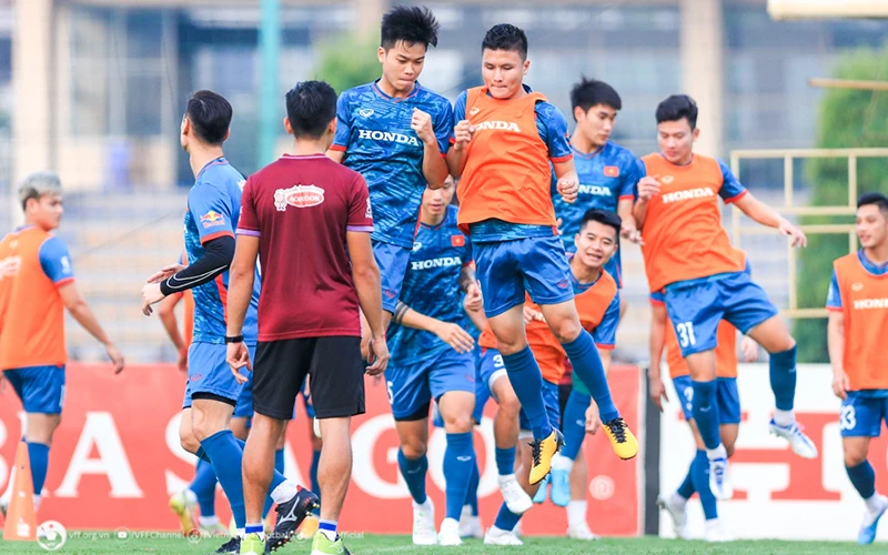 Đội tuyển Việt Nam khép lại đợt tập trung FIFA Days tháng 6/2023 bằng trận giao hữu với đội tuyển Syria tại sân vận động Thiên Trường, Nam Định. (Ảnh: VFF)