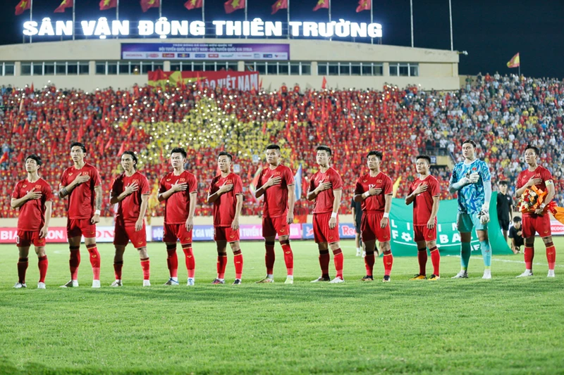 Đội tuyển Việt Nam sẽ tái ngộ khán giả Thành Nam trong trận giao hữu dịp FIFA Days tháng 9, gặp đội tuyển Palestine trên sân vận động Thiên Trường, Nam Định. (Ảnh: VFF)