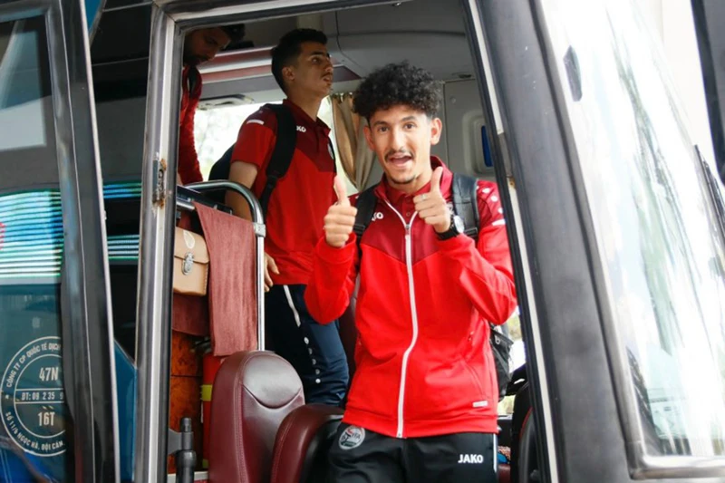 Cầu thủ U23 Yemen hào hứng với hành trình sắp tới. (Ảnh: VFF)