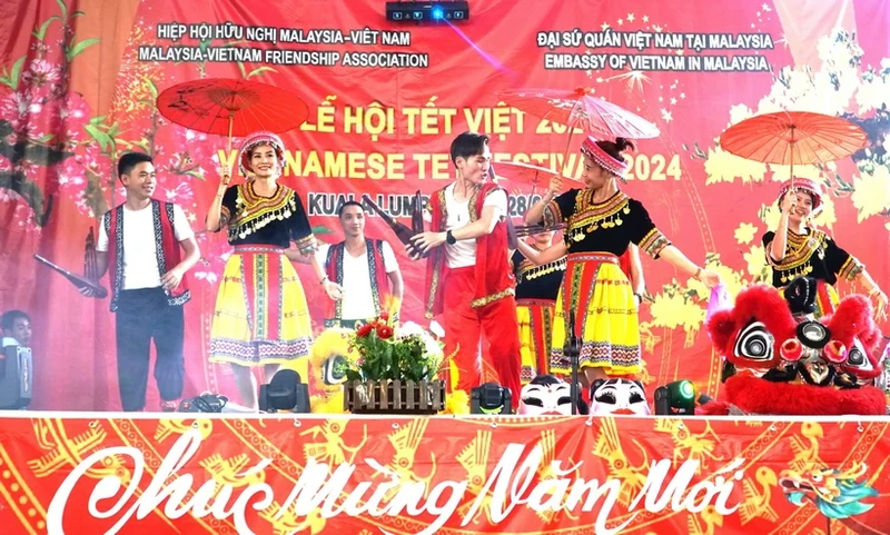 Màn múa dân tộc của các thành viên Hội hữu nghị Malaysia-Việt Nam. Ảnh: Hằng Linh/TTXVN