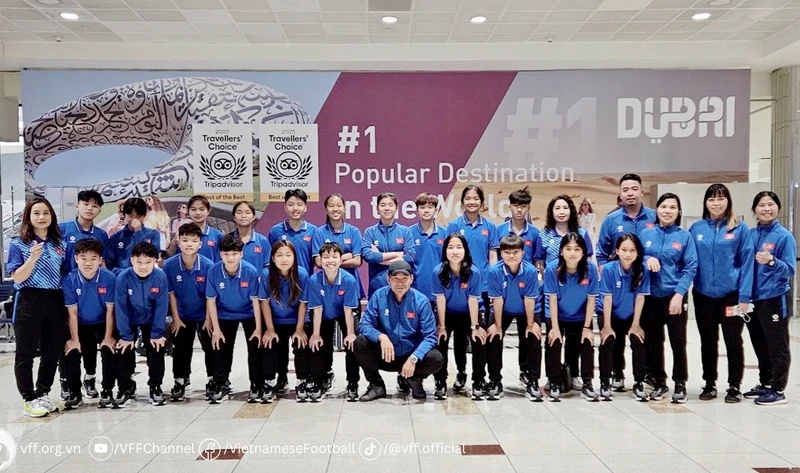Các thành viên đội tuyển U16 nữ Việt Nam tham dự giải đấu giao hữu tại Thổ Nhĩ Kỳ. (Ảnh: VFF)