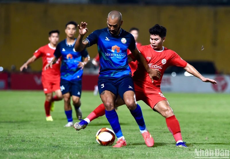 Bình Định vươn lên vị trí thứ 3 trên bảng xếp hạng V-League với 30 điểm sau 18 vòng đấu. (Ảnh: TRẦN HẢI)