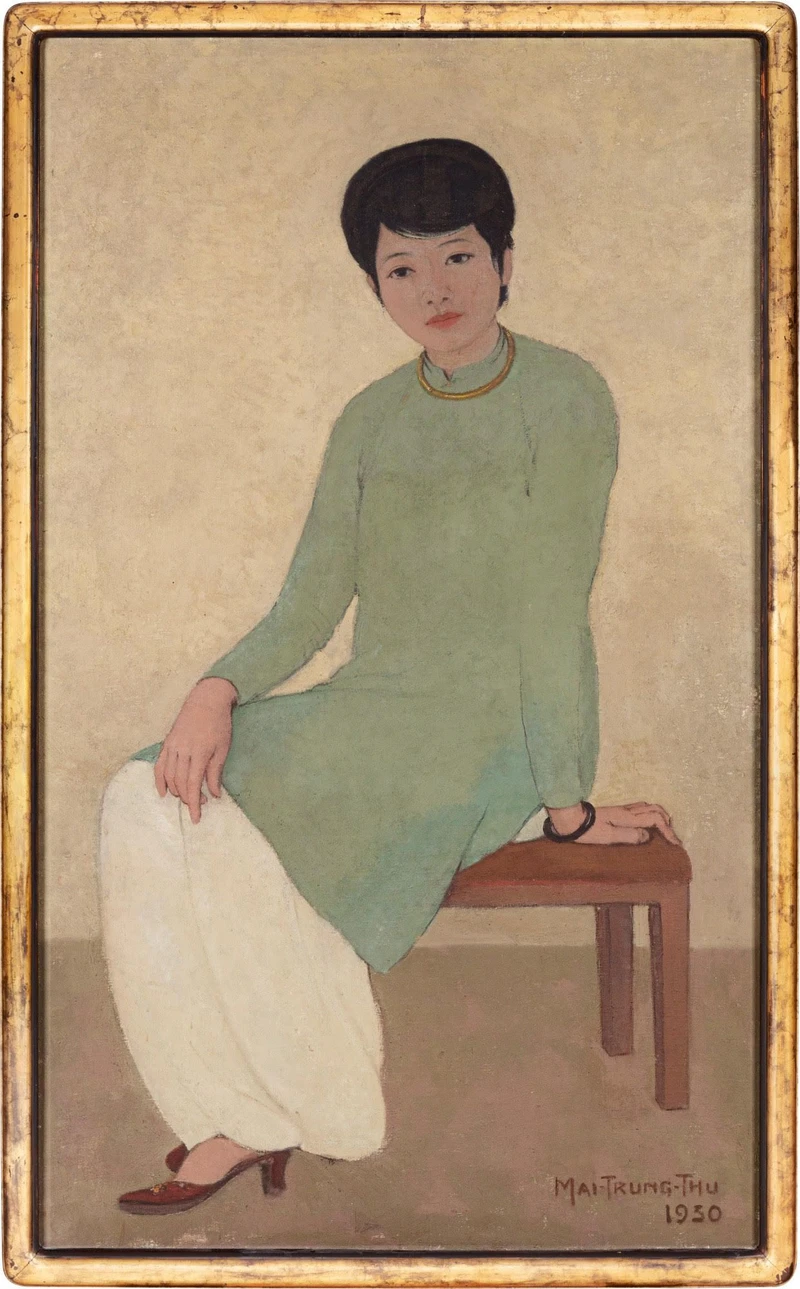 Bức tranh Chân dung cô Phượng (sơn dầu, 135,5x80cm, năm 1930) của họa sĩ Mai Trung Thứ hiện giữ kỷ lục cao nhất về giá tranh Việt Nam. Nguồn: www.sothebys.com