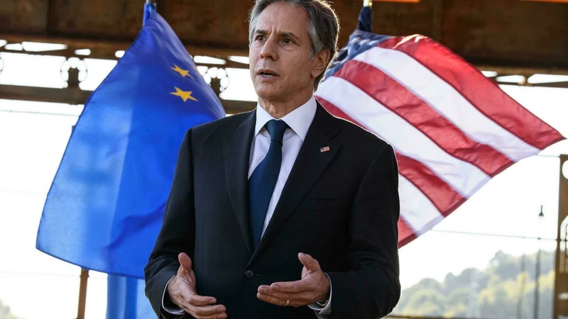 Bộ trưởng Ngoại giao Mỹ Anthony Blinken với một lịch trình hối hả tại châu Âu. Ảnh: AFP 