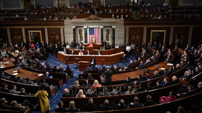 Toàn cảnh một phiên họp Hạ viện Mỹ ở Washington, DC. (Ảnh: AFP/TTXVN)