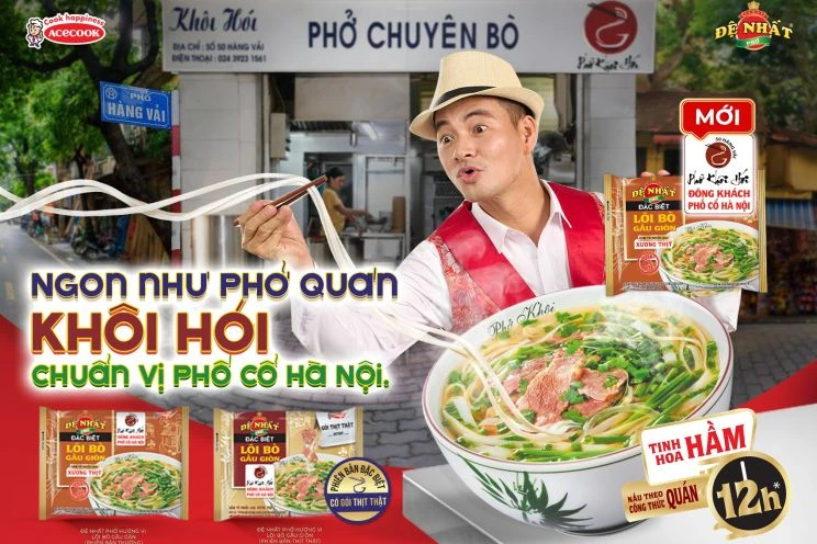 Acecook Việt Nam mang hương vị phở lõi bò gầu giòn trứ danh đến mọi nhà