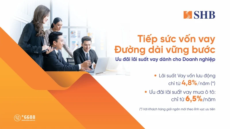 SHB mở rộng gói tín dụng “Tiếp sức vốn vay - Đường dài vững bước” lên 16.000 tỷ đồng, lãi suất từ 4,8%