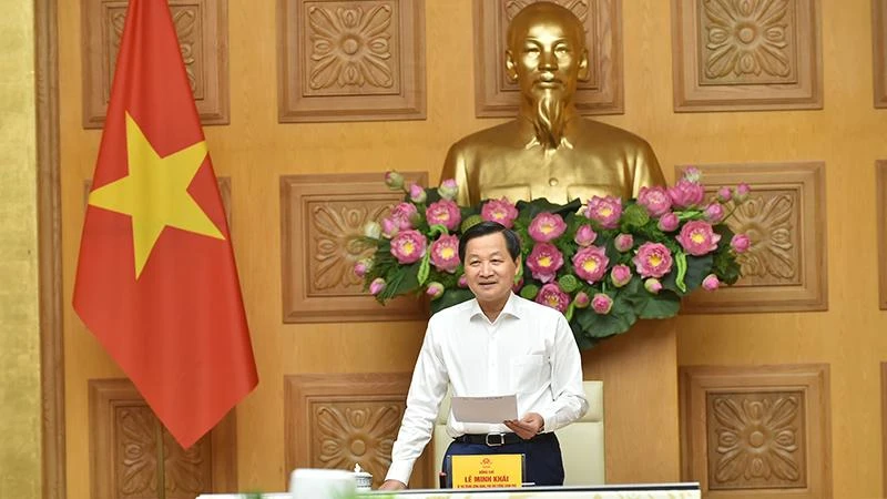 Phó Thủ tướng Lê Minh Khái chủ trì phiên họp Ban Chỉ đạo điều hành giá. (Ảnh: VGP)