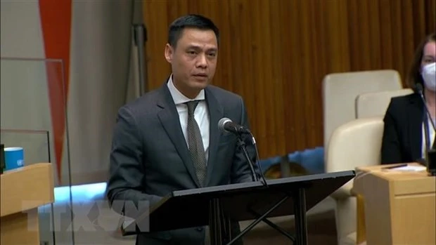 Đại sứ Đặng Hoàng Giang, Trưởng Phái đoàn Đại diện thường trực Việt Nam tại Liên hợp quốc. (Ảnh: TTXVN)