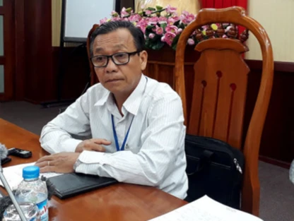 Ông Trần Văn Cường, nguyên Giám đốc Sở Nông nghiệp và Phát triển nông thôn trong một buổi họp báo. (Ảnh: CTV)