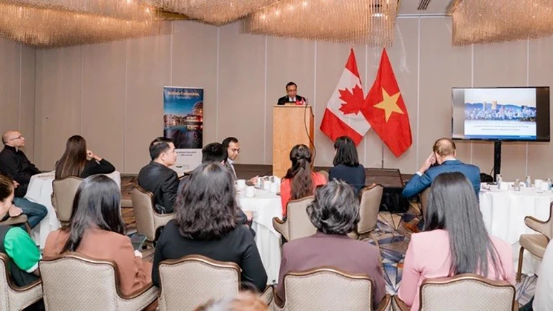 Quang cảnh một hội thảo xúc tiến đầu tư do Đại sứ quán Việt Nam tại Canada tổ chức. (Nguồn: Vietnam+)