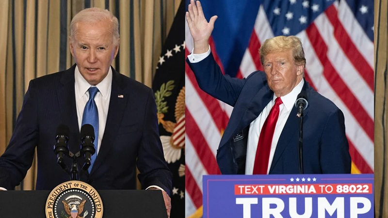Đương kim Tổng thống Joe Biden và cựu Tổng thống Donald Trump. (Ảnh: AFP/TTXVN)