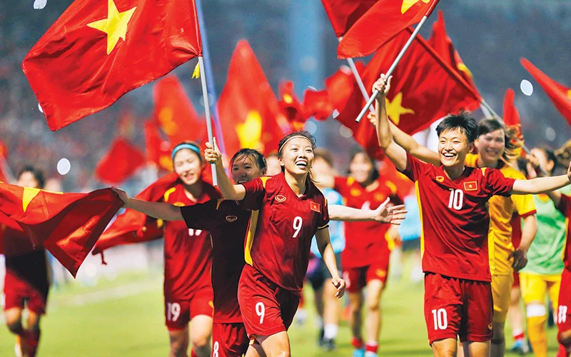 Bóng đá nữ làm nên lịch sử khi giành vé tham dự World Cup 2023. Ảnh | Ngọc Dương 